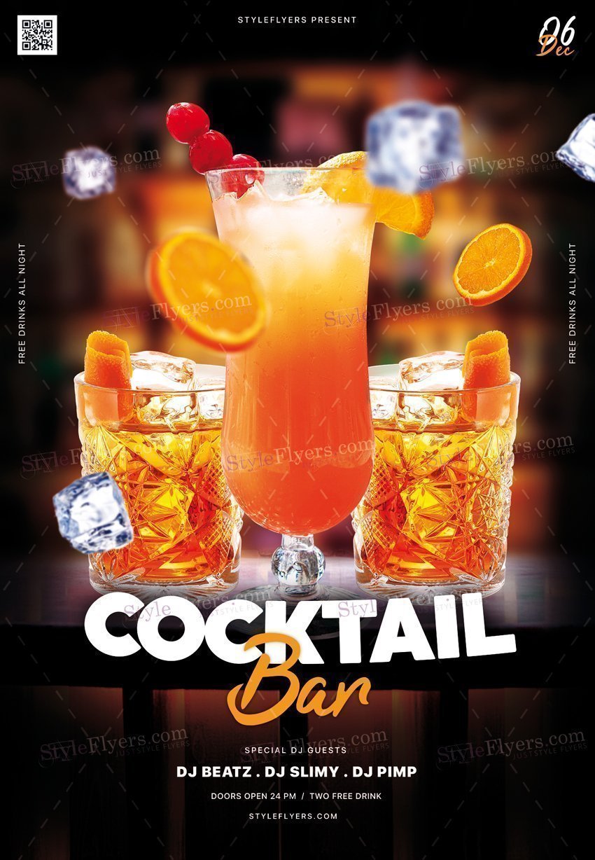 Cocktail Bar Psd Flyer Template