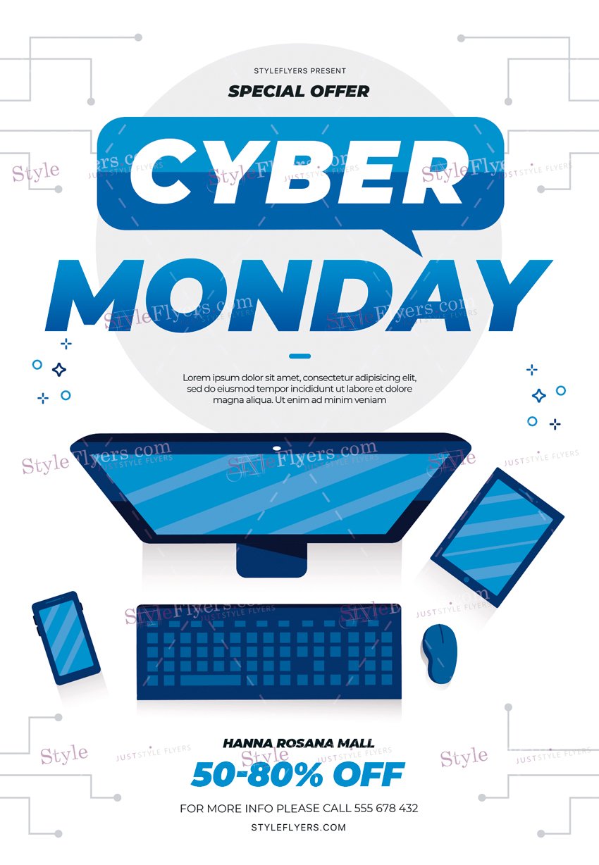 Cyber Monday Psd Flyer Template