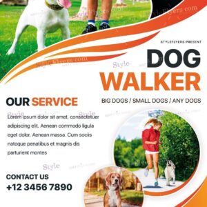 Dog Walker Psd Flyer Template