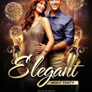 Elegant Night Party Psd Flyer Template