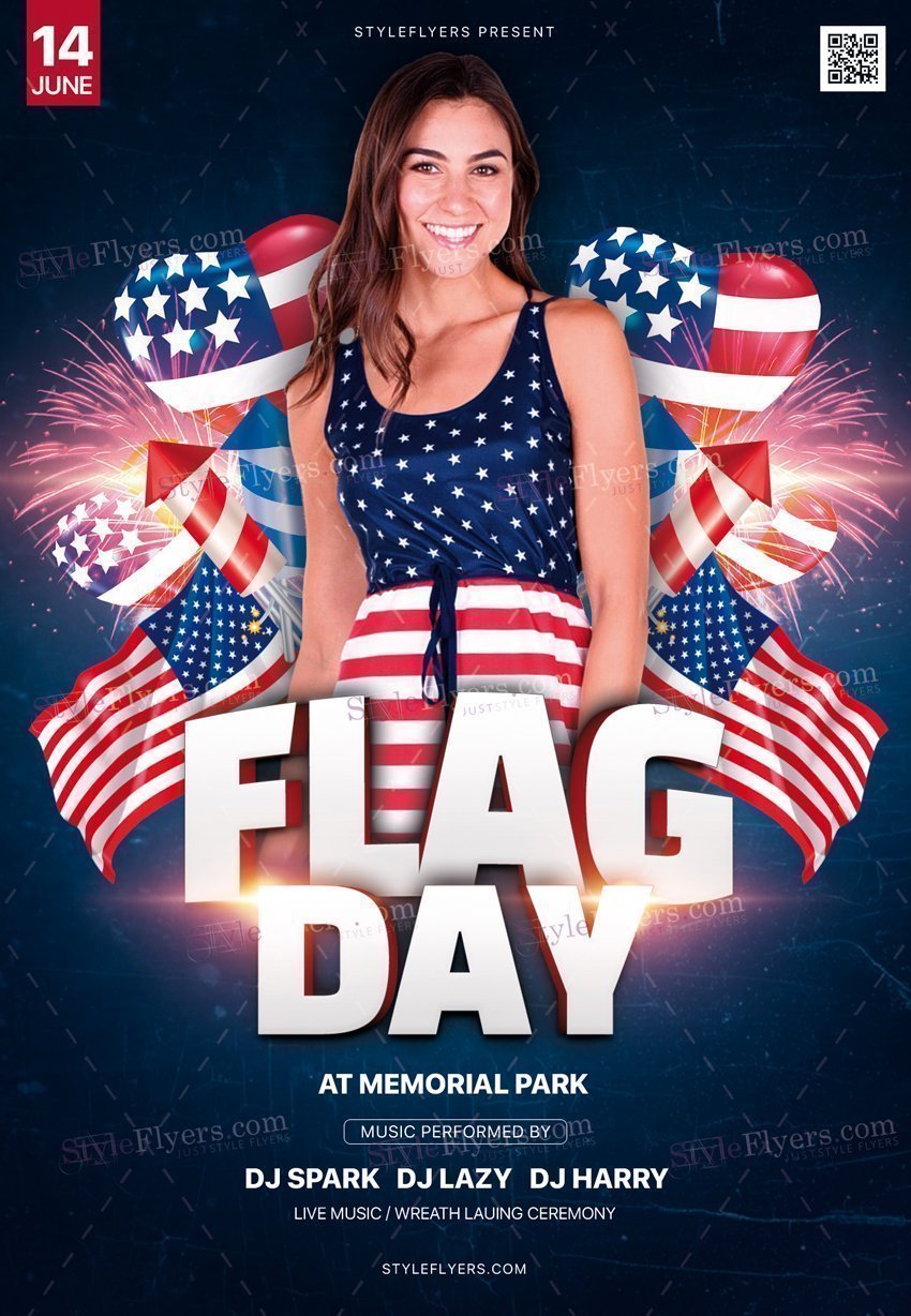 Flag Day Psd Flyer Template