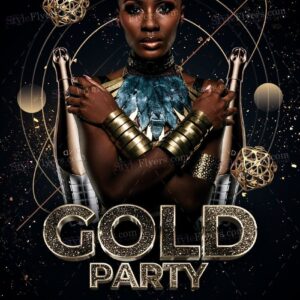 Gold Party Psd Flyer Temlpate