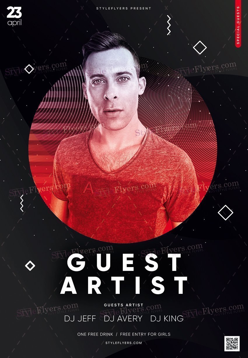 Guest Artist Psd Flyer Template