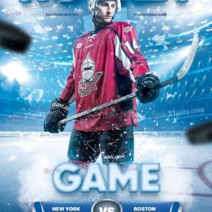 Hockey Game Psd Flyer Template