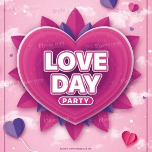 Love Day Party Psd Flyer Template