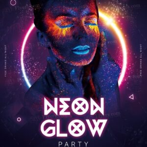 Neon Glow Party Psd Flyer Template