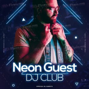 Neon Guest Dj Club Psd Flyer Template