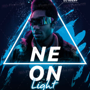 Neon Light Psd Flyer Template