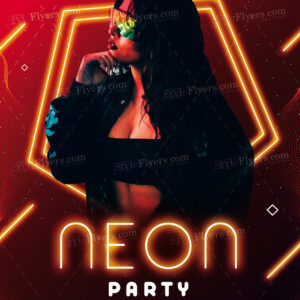 Neon Party Psd Flyer Template