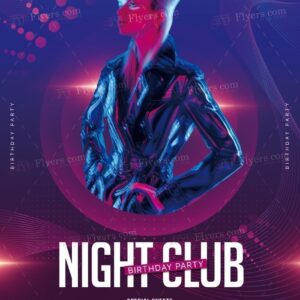 Night Club Birthday Party Psd Flyer Template