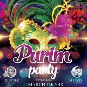 Purim Psd Flyer Template