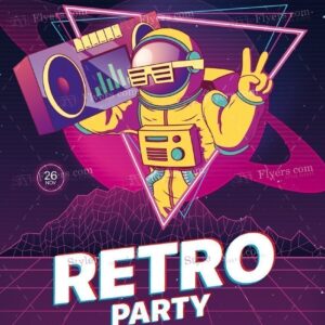 Retro Night Psd Flyer Template