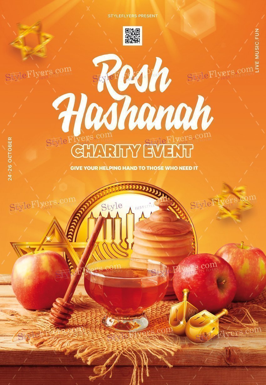 Rosh Hashanah Charity Event Psd Flyer Template