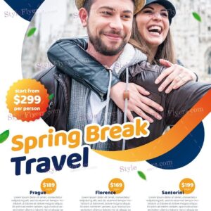 Spring Break Travel Psd Flyer Template