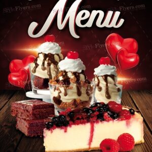 St. Valentines Day Menu Psd Flyer