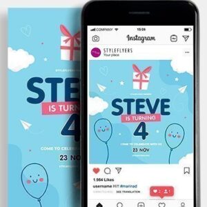 Steve Is Turning 4 Psd Flyer Template