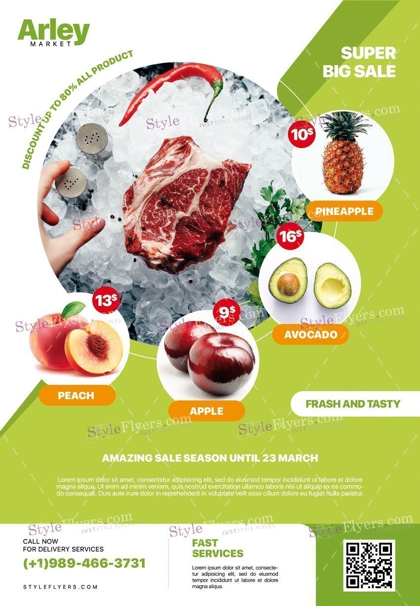 Supermarket Product Promotion Psd Flyer Template