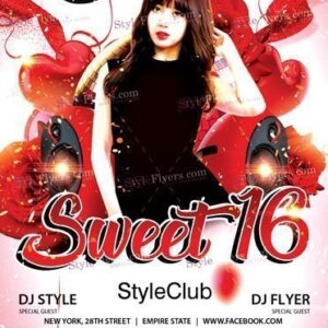 Sweet 16 Psd Flyer Template