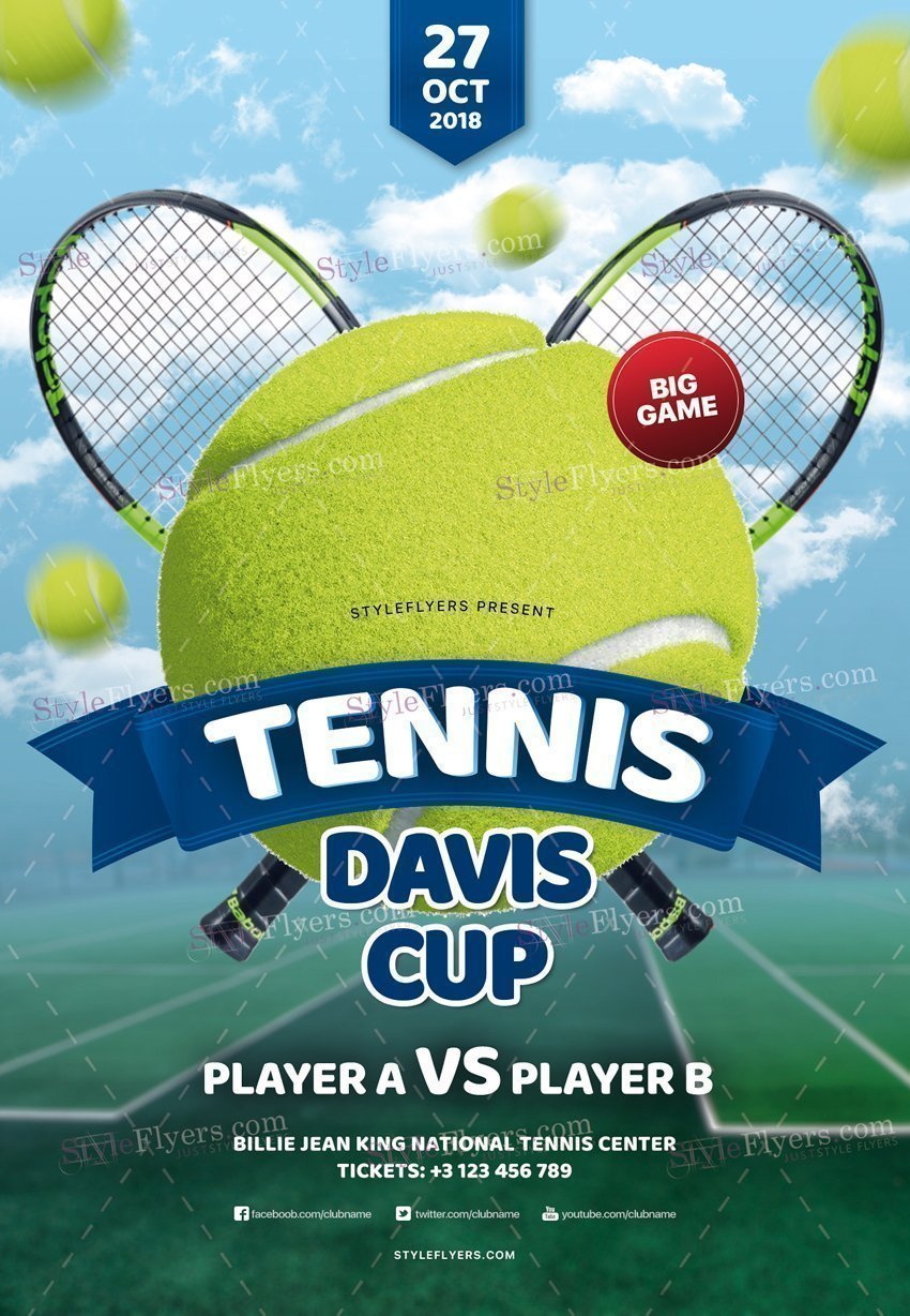 Tennis Davis Cup Psd Flyer Template