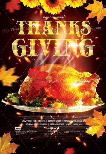 Thanksgiving Day Psd Flyer Template3