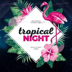 Tropical Night Psd Flyer Template
