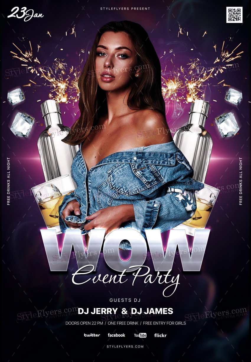 Wow Event Party Psd Flyer Template