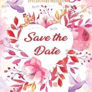 Wedding Save The Date Psd Flyer Template