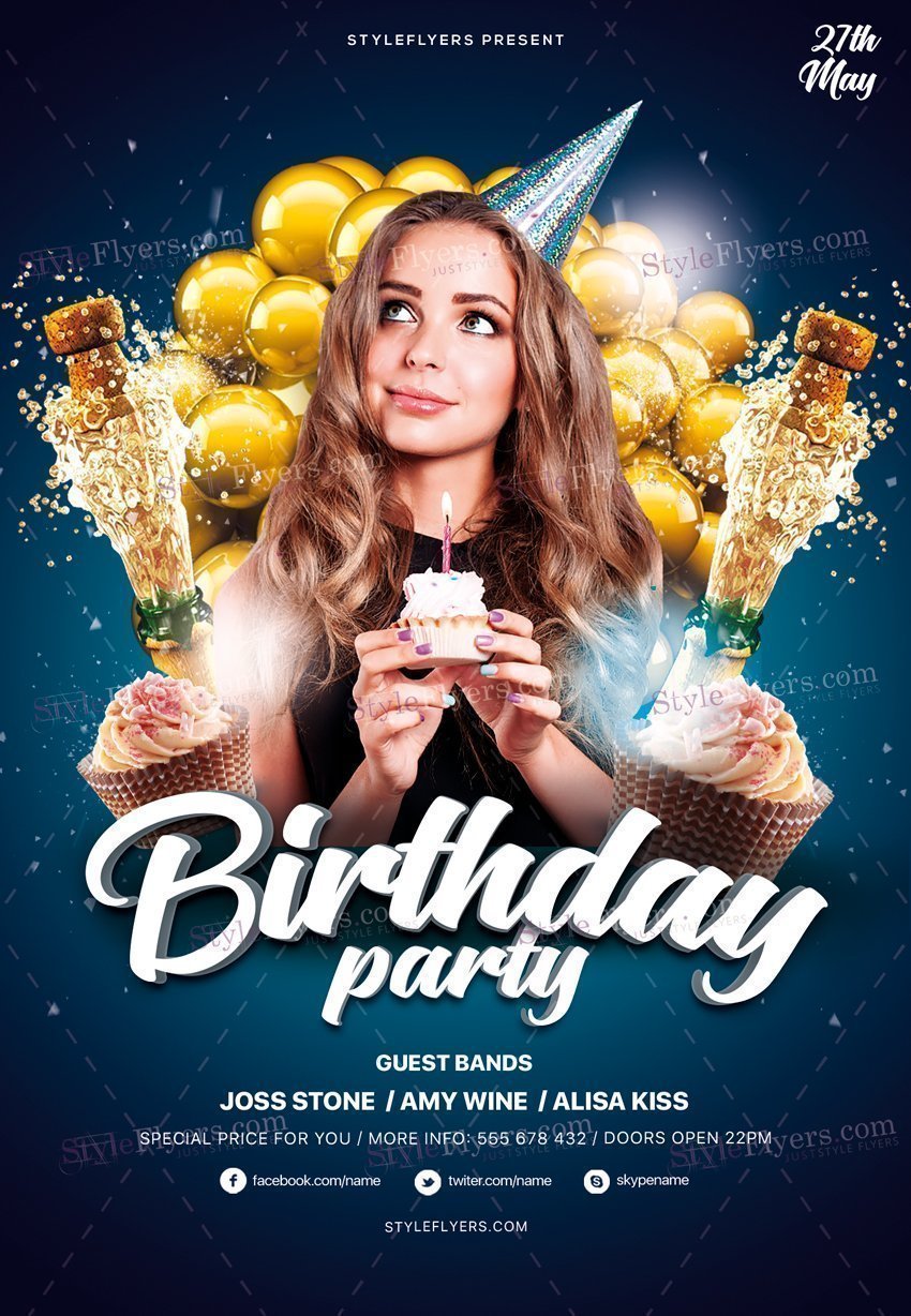 Birthday Party Psd Flyer Template