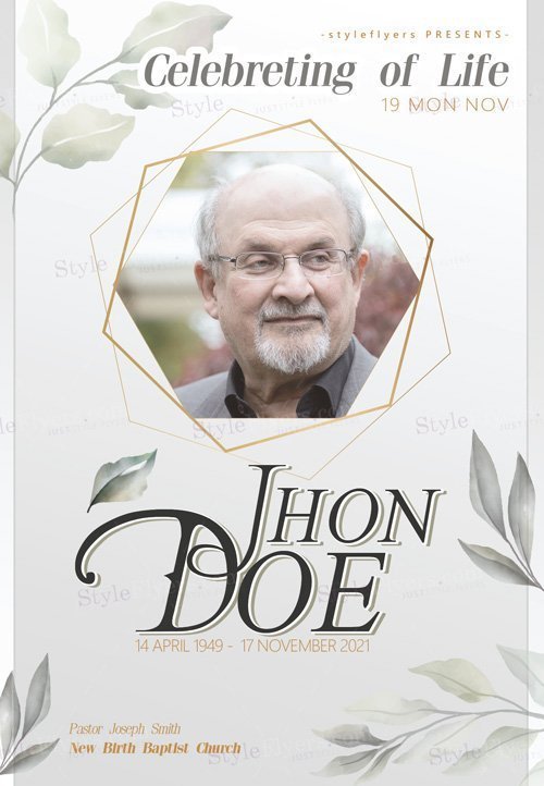 Funeral Program Psd Flyer