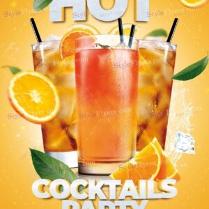 Hot Cocktails Party Psd Flyer Template