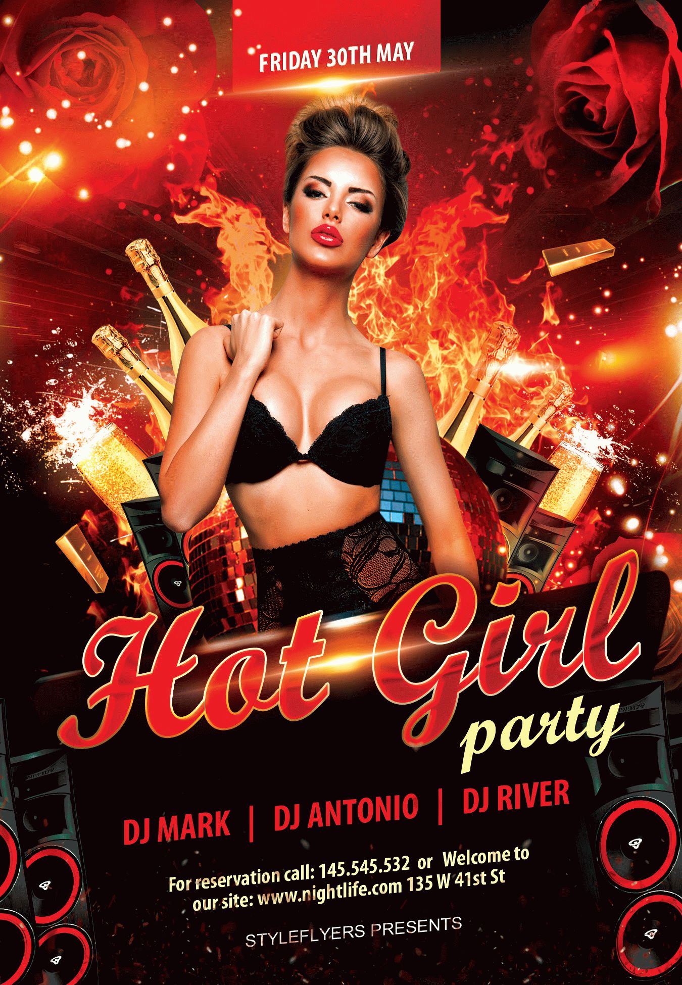 Hot Girl Party Flyer
