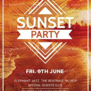 Sunset Party Psd Flyer Template