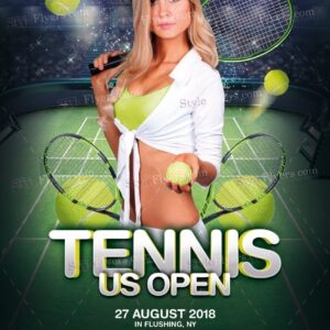 Tennis Us Open Psd Flyer Template