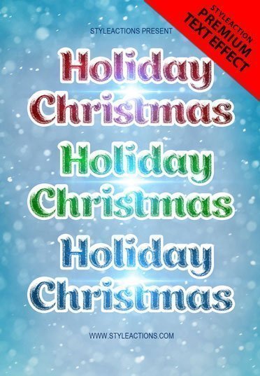 Holiday Christmas Photoshop Text Styles