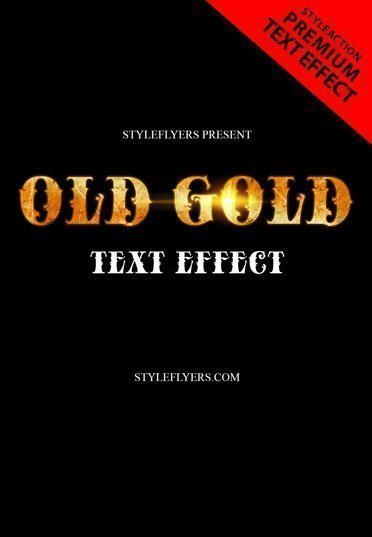 Old Gold Text Effect Photoshop Action