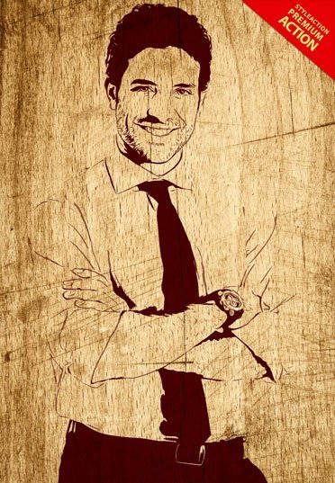Wood Burn Effect Photoshop Action