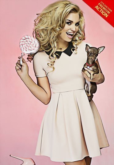Cartoon Oil Art Photothsop Action