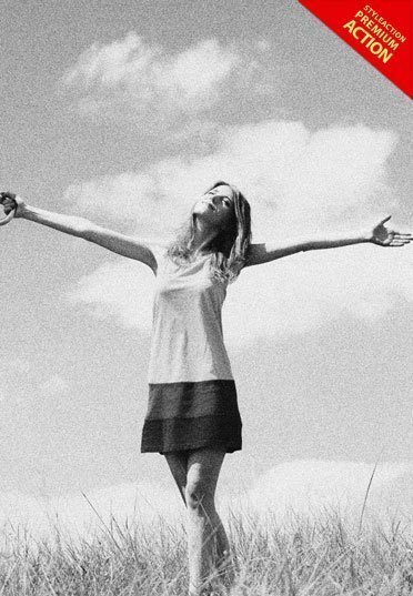 Film Grain Monotone Effect