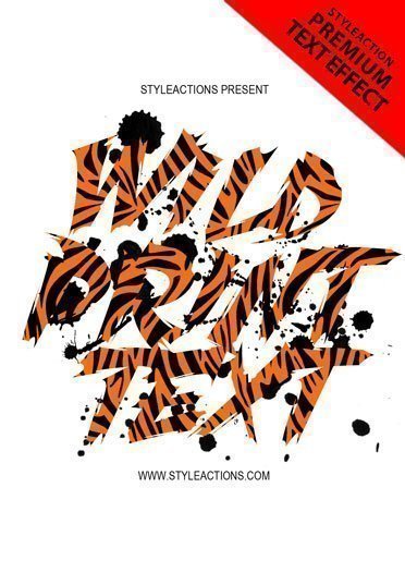 Wild Print Text Psd Flyer Template