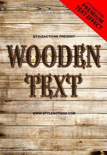 Wood Psd Text Action