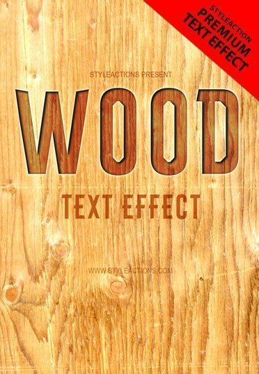 Wood Text Effect Psd Action
