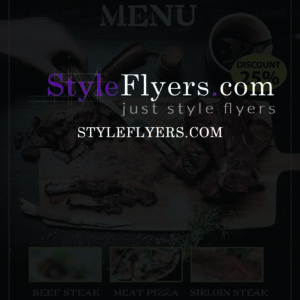 meat food menu psd flyer
