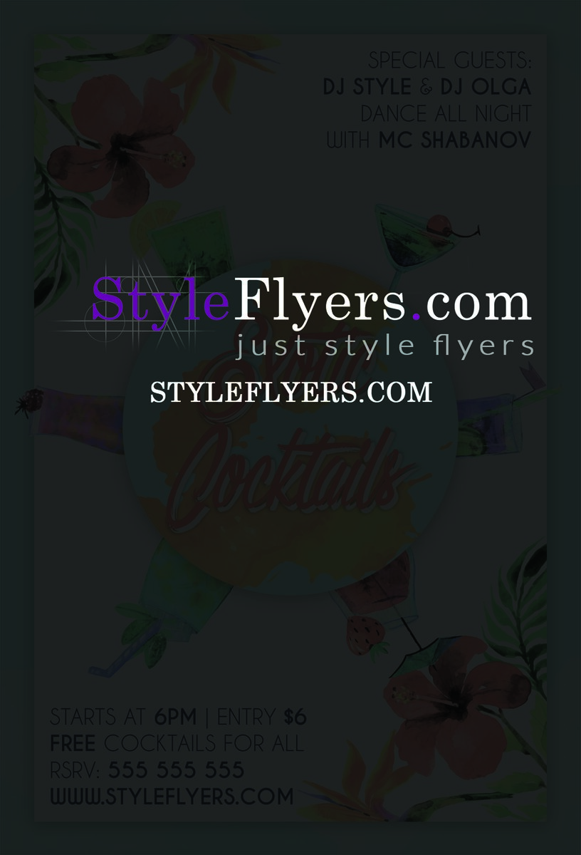 Exotic Cocktails Poster Flyer premium template