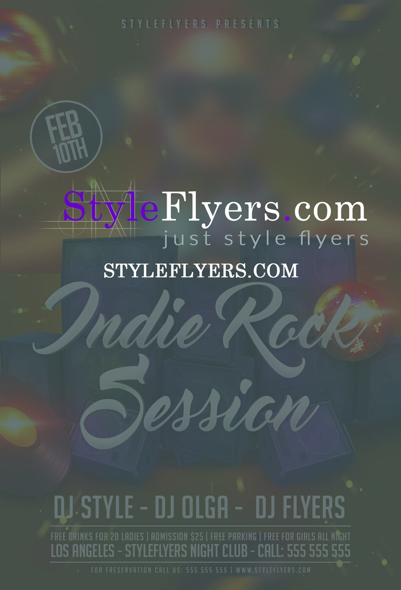 Indie Rock Session premium template PSD Flyer Template