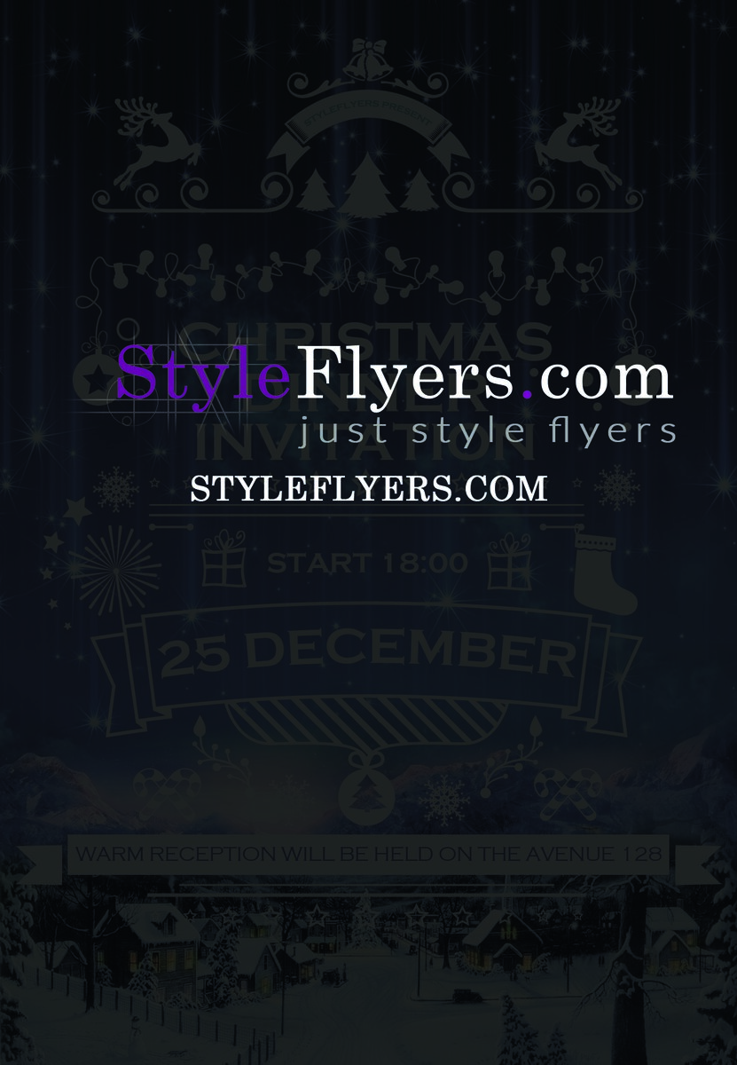 Christmas dinner invitation flyer
