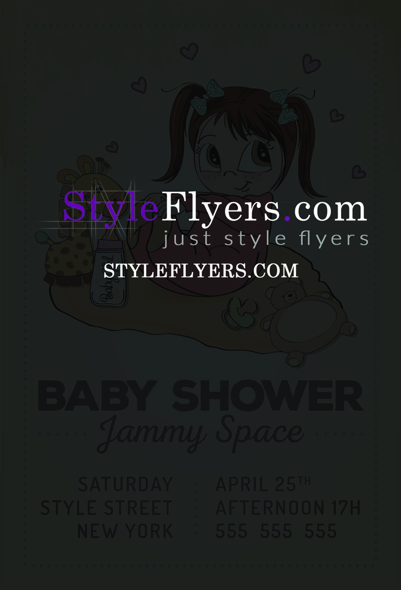 baby shower premium template PSD Flyer Template