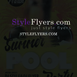 Summer pool party PSD Flyer Template