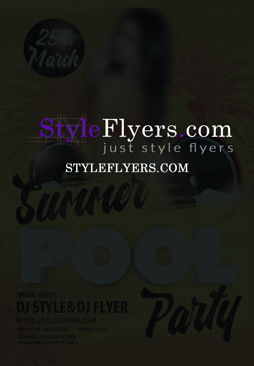 Summer pool party PSD Flyer Template
