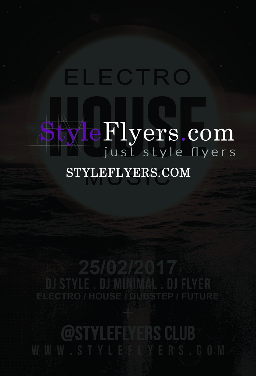 electro house musicr PSD Flyer Template