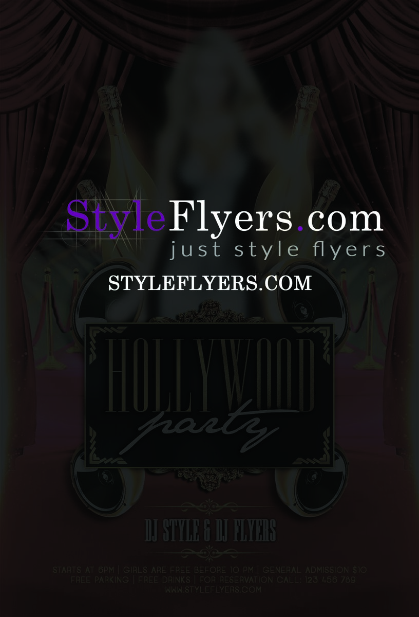 hollywood party Flyer PSD Flyer Template